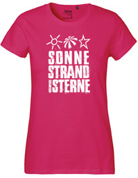 Zeige Details für Damen T-Shirt "Sonne Strand und Sterne" Bild von Damen T-Shirt "Sonne Strand und Sterne"