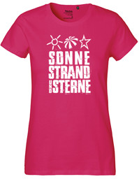 Bild von Damen T-Shirt "Sonne Strand und Sterne"